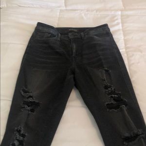 Guess black denim ripped jeans